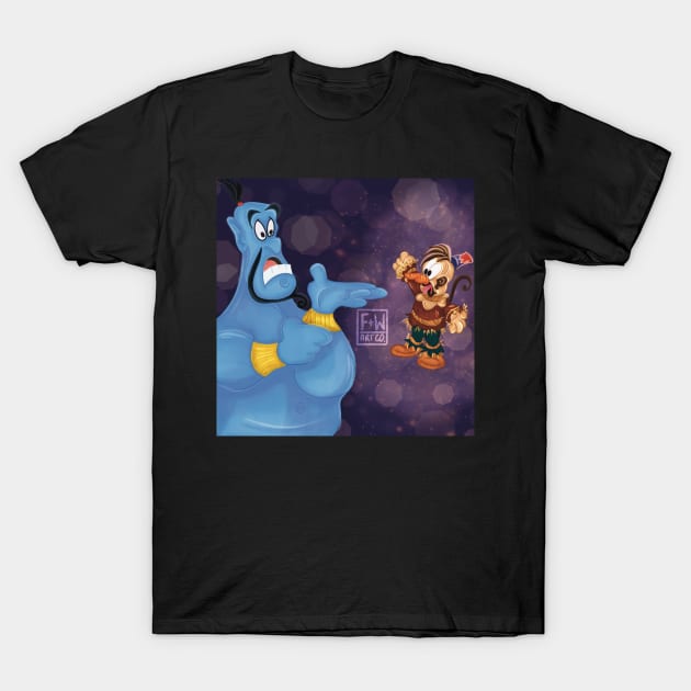 Fall inspired Genie & Apu Aladdin T-Shirt by foxnwombatco 